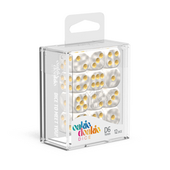 Oakie Doakie Dice D6 16 mm Marble - White (12)-1