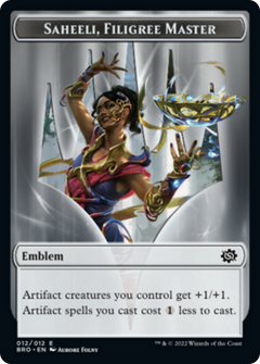 Saheeli, Filigree Master Emblem [The Brothers' War Tokens]-1