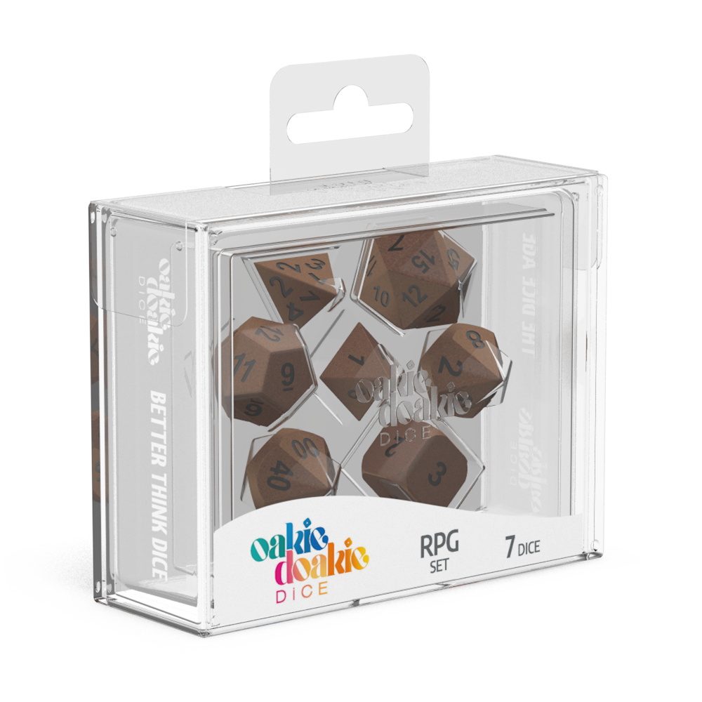 Oakie Doakie Dice RPG Set Metal Dice - Brasstige (7)-1