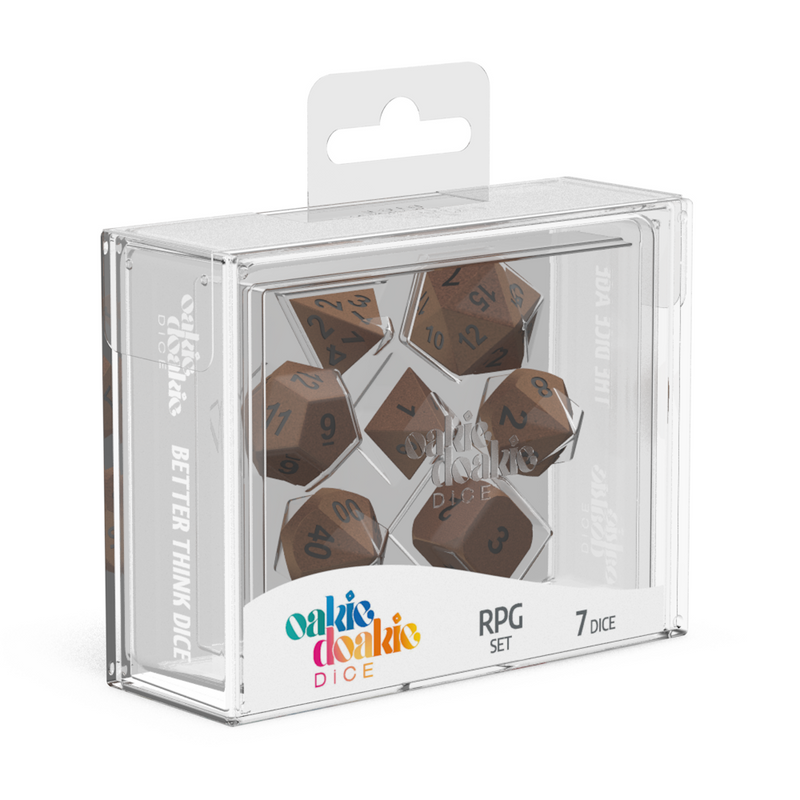 Oakie Doakie Dice RPG Set Metal Dice - Brasstige (7)-1