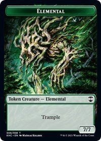 Elemental // Elf Warrior Double-Sided Token [Kaldheim Commander Tokens]-1