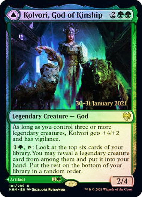 Kolvori, God of Kinship // The Ringhart Crest [Kaldheim Prerelease Promos]-1