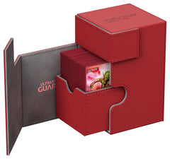 Ultimate Guard Flip n Tray Deck Case 100+ Standard Size XenoSkin Red Deck Box-1