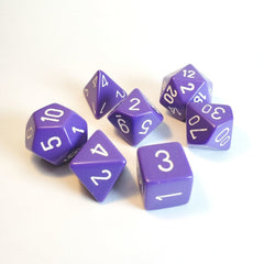 CHX 25407 Opaque Polyhedral Purple/white 7-Die Set-1