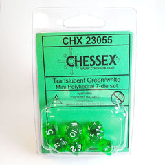 CHX 23055 Transparent Mini Green/White 7-Die Set-1
