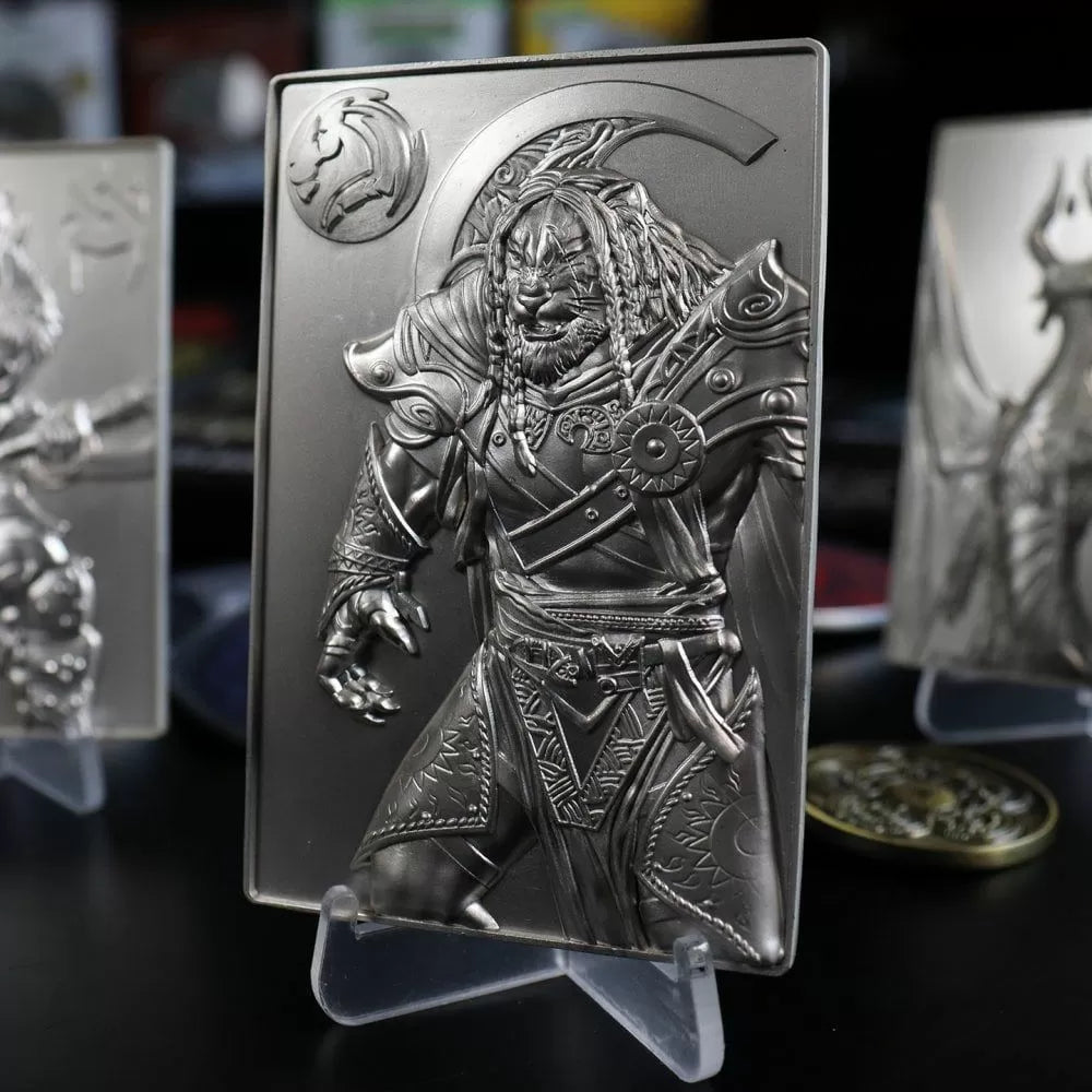 Magic the Gathering Limited Edition Silver Plated Ajani Goldmane Metal Collectible-3