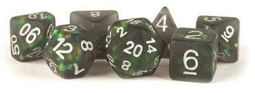 MDG 16mm Acrylic Poly Dice Set: Icy Opal: Black