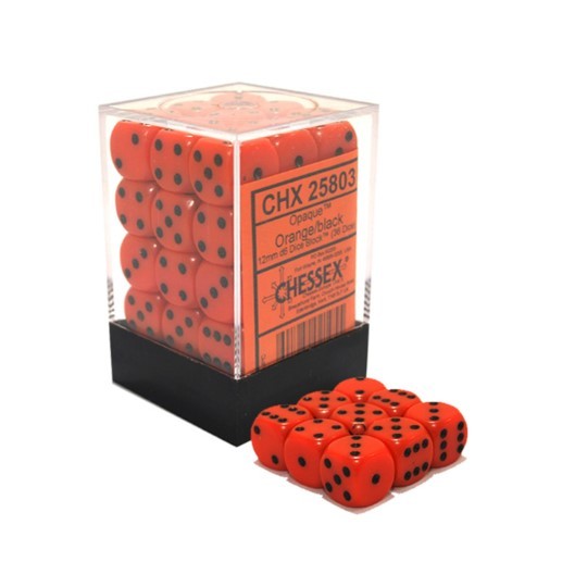 CHX 25803 Opaque 12mm d6 Orange/Black Block (36)-1