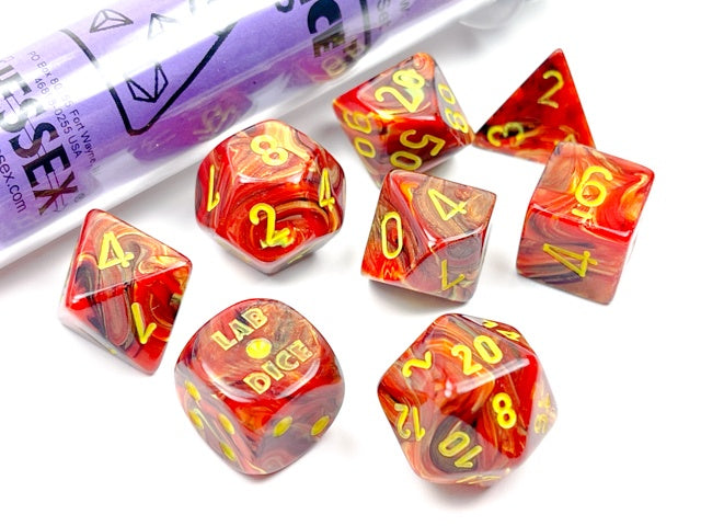 CHX30050 Vortex Underworld/Yellow Polyhedral 7-Set Lab Dice