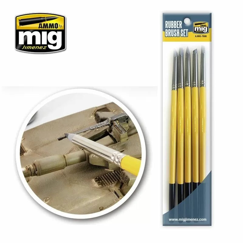 Ammo by MIG Brushes Rubber Brush Set-1