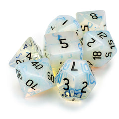 Hand Crafted 16mm Opalite Stone Dice Set: Opalite-1