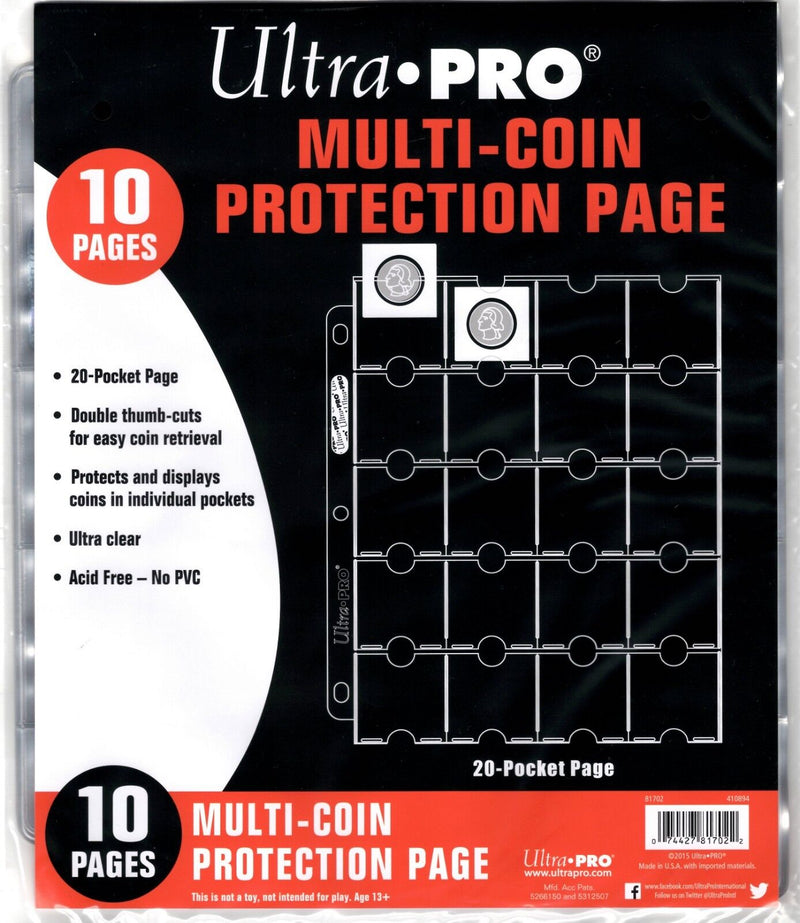 Ultra Pro Page - 20-Pocket Coin Holder-1
