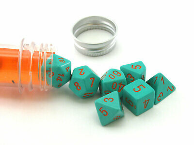 CHX 30039 Heavy Dice Polyhedral Turquoise/orange 7-Die Set-1