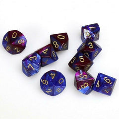 CHX 26228 Gemini Polyhedral Blue-Purple/Gold Set of Ten d10s-1