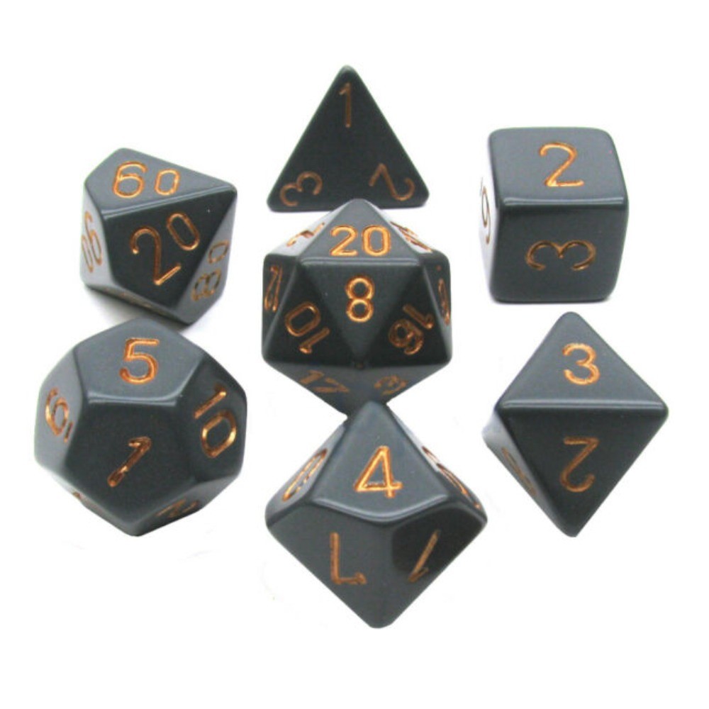 CHX 25428 Opaque Polyhedral Black/gold 7-Die Set-1