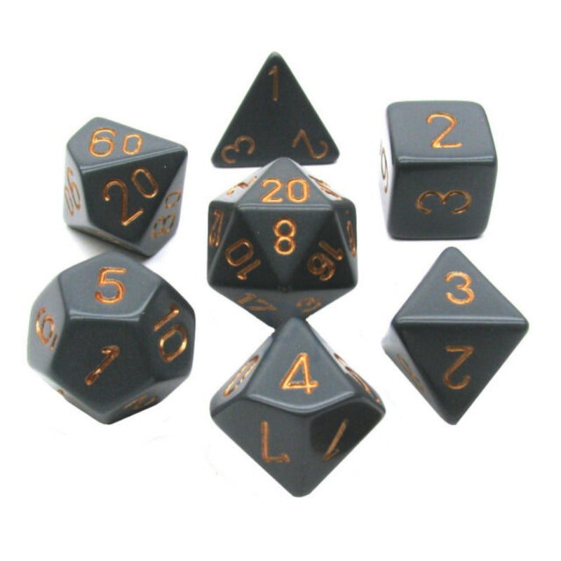 CHX 25428 Opaque Polyhedral Black/gold 7-Die Set-1
