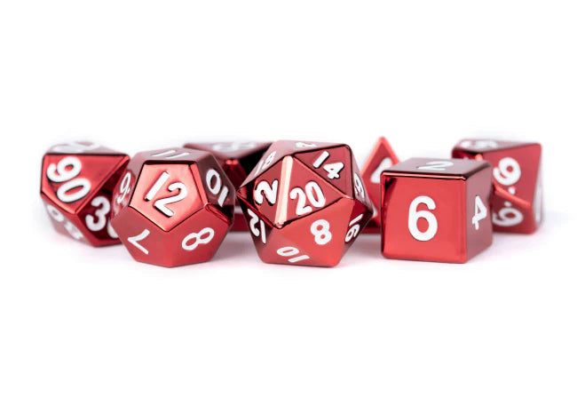 MDG 16mm Metal Polyhedral Dice Set: Red-1