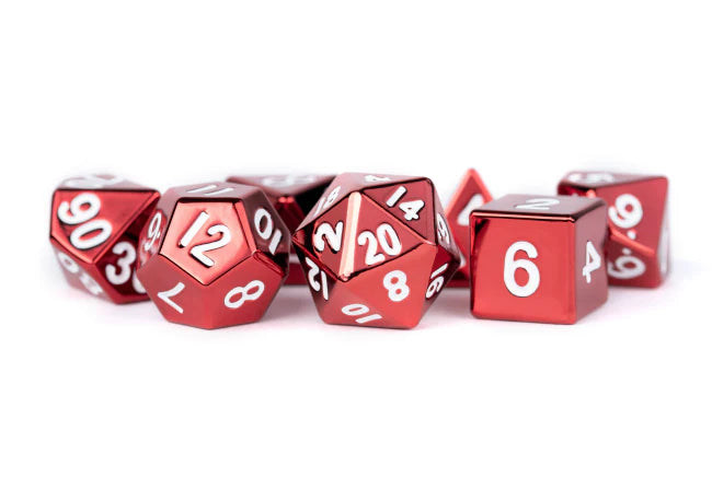 MDG 16mm Metal Polyhedral Dice Set: Red