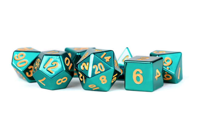 MDG 16mm Metal Polyhedral Dice Set: Turquoise-1